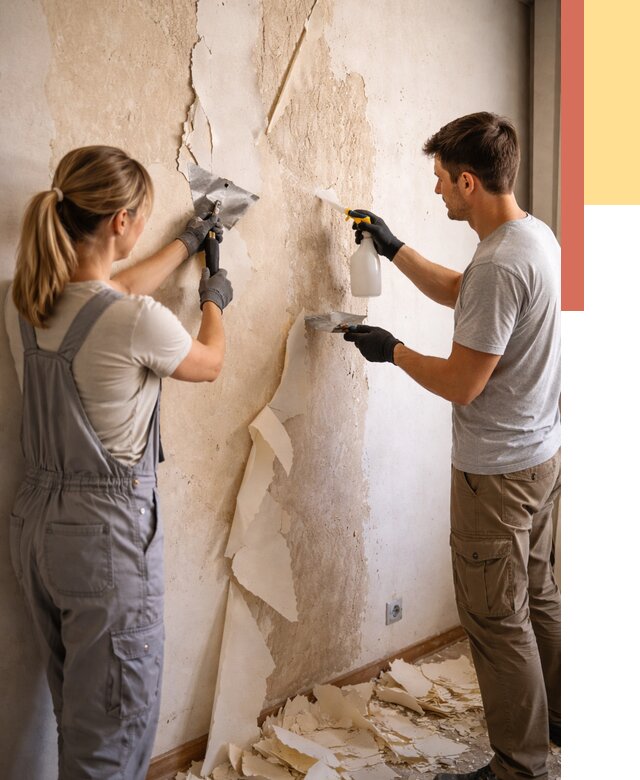 Снятие старых обоев в ельце от 5391 руб. под ключ недорого | ОТДЕЛОЧНИК-Елц