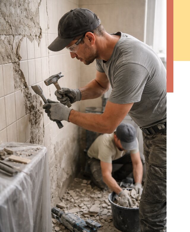 Демонтаж плитки со стен в ельце от 873 руб. — быстро и недорого | ОТДЕЛОЧНИК-Елц