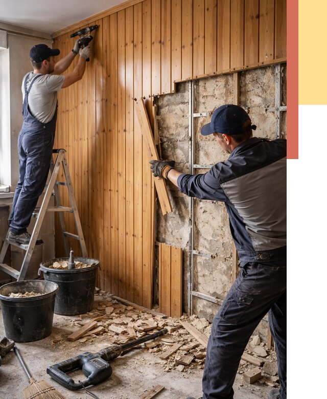 Демонтаж вагонки со стен в ельце от 1489 руб. — снятие, удаление, срочно | ОТДЕЛОЧНИК-Елц