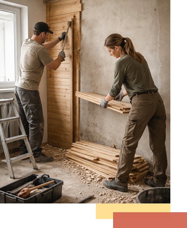 Демонтаж вагонки со стен в ельце — профессиональный демонтаж