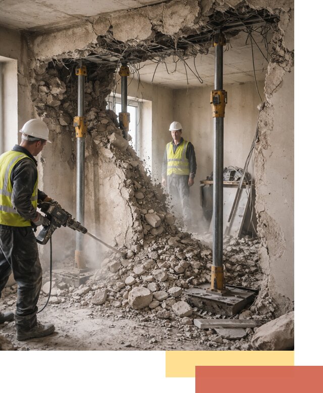 Снос несущих стен в ельце с гарантией безопасности и качества