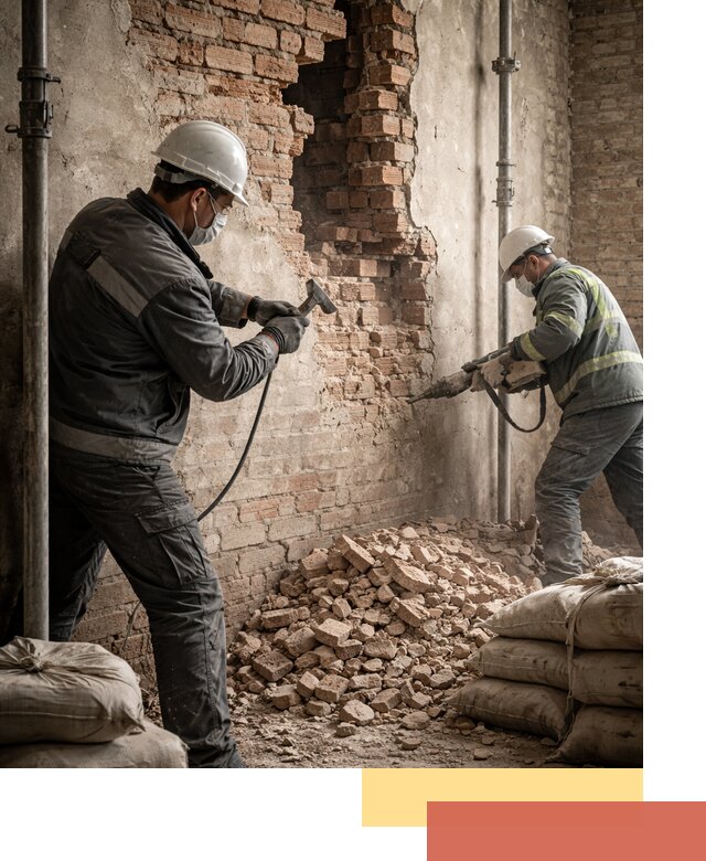 Демонтаж кирпичных стен в ельце быстро и безопасно