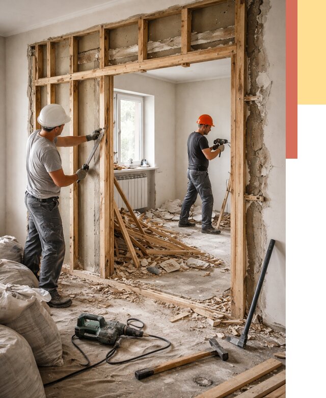 Демонтаж деревянных перегородок в ельце от 3286 руб. — быстро и недорого | ОТДЕЛОЧНИК-Елц