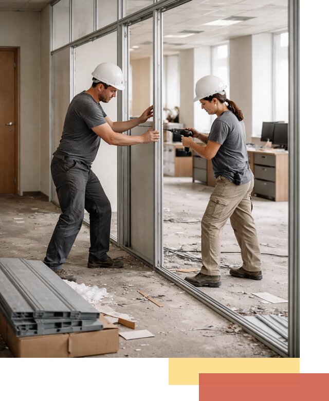 Демонтаж алюминиевых перегородок в ельце быстро и аккуратно