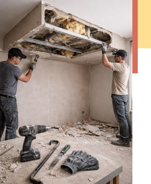 Демонтаж короба из гипсокартона в ельце от 1561 руб. — быстро и недорого | ОТДЕЛОЧНИК-Елц