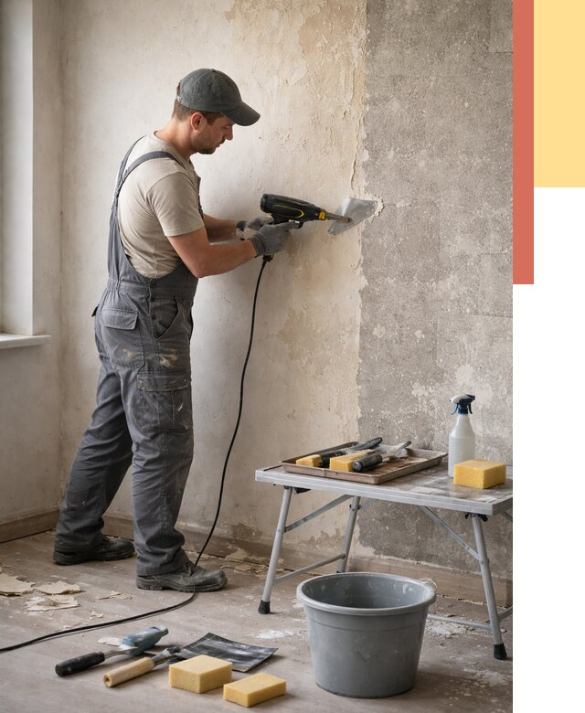 Очистка стен от клея в ельце от 1900 руб. — снятие и удаление клея со стен | ОТДЕЛОЧНИК-Елц