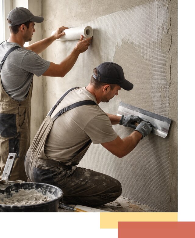 Армирование стен стеклосеткой в ельце для прочной отделки