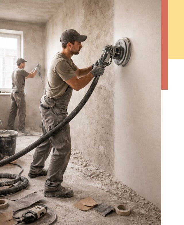 Шлифовка стен в ельце от 1232 руб/м2 — быстро и недорого | ОТДЕЛОЧНИК-Елц