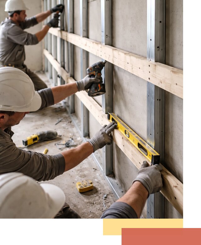 Устройство обрешетки под панели в ельце