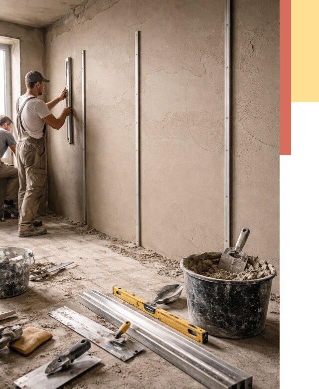 Штукатурка стен по маякам в ельце от 5647 руб./м² — выравнивание под ключ | ОТДЕЛОЧНИК-Елц