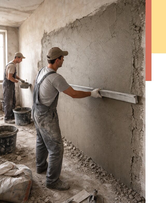 Цементная штукатурка стен в ельце от 4621 руб/м2 — быстро и недорого | ОТДЕЛОЧНИК-Елц