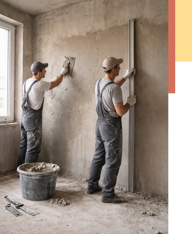 Штукатурка бетонных стен в ельце от 4621 руб/м² — качественно и быстро | ОТДЕЛОЧНИК-Елц