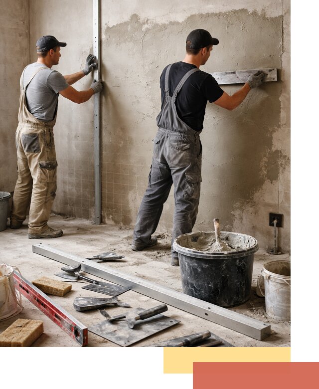 Профессиональная штукатурка стен под плитку в ельце