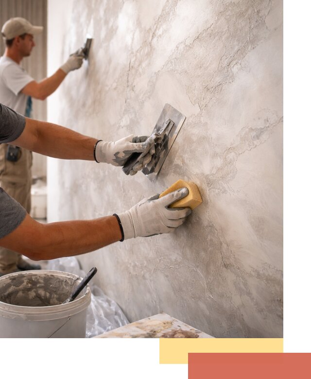 Декоративная штукатурка под мрамор в ельце для стен и потолков