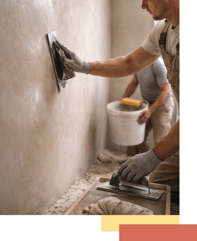 Нанесение марокканской штукатурки таделакт в ельце