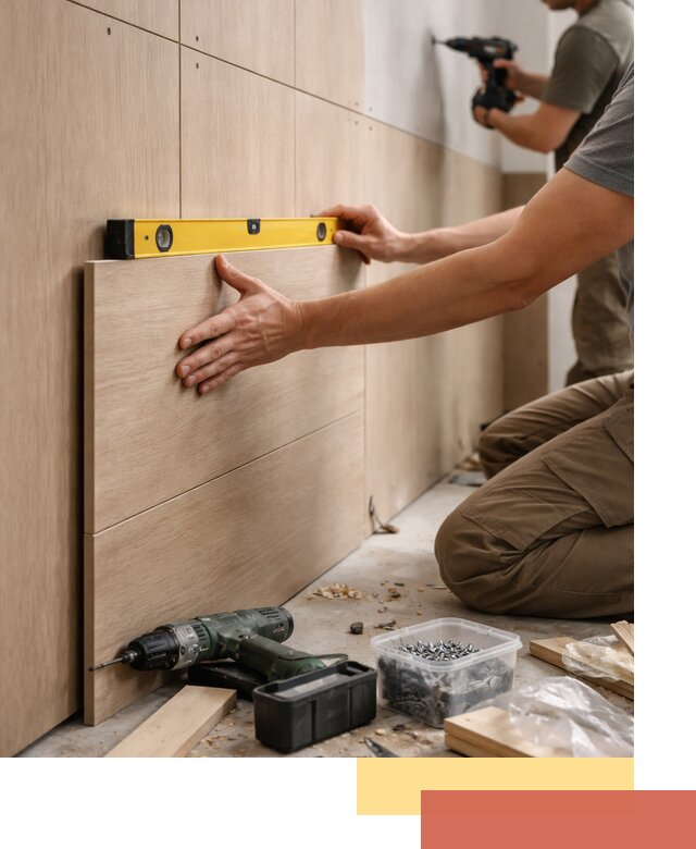 Профессиональный монтаж МДФ панелей на стены в ельце