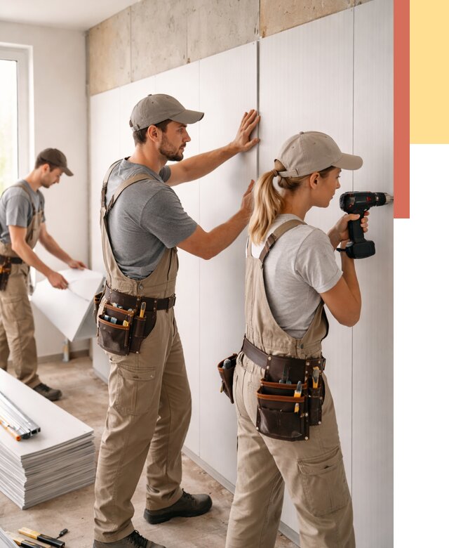 Монтаж ПВХ панелей на стены в ельце от 462 руб/м2 — быстро и недорого | ОТДЕЛОЧНИК-Елц