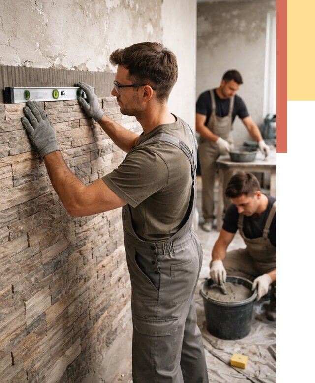 Монтаж искусственного камня в ельце от 4621 руб. под ключ | ОТДЕЛОЧНИК-Елц