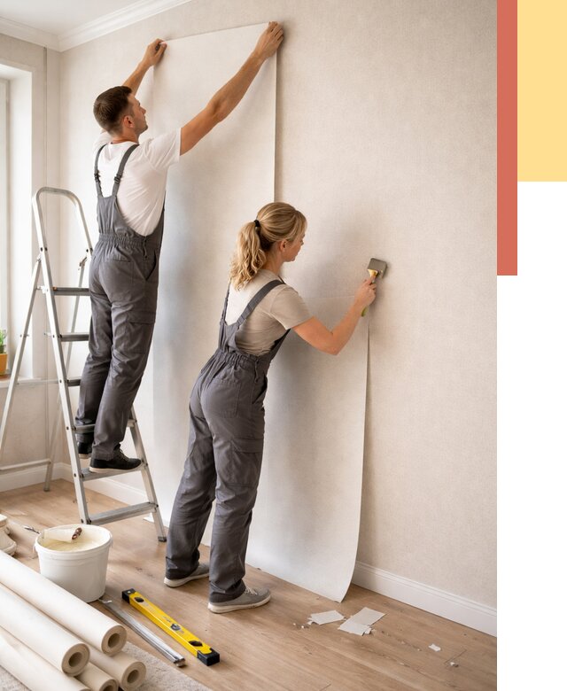 Поклейка флизелиновых обоев в ельце от 6161 руб. | Быстро и недорого — ОТДЕЛОЧНИК-Елц