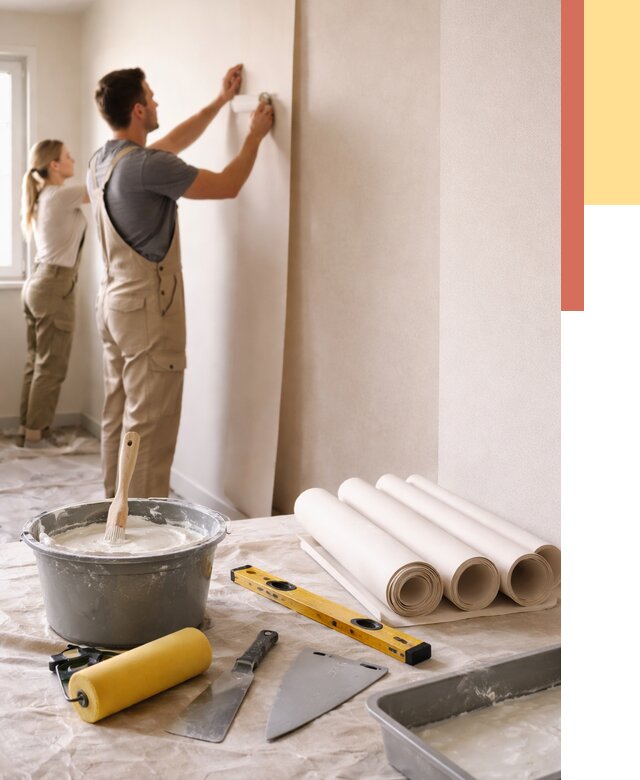 Поклейка бумажных обоев в ельце от 5647 руб./м2 — быстро и недорого | ОТДЕЛОЧНИК-Елц