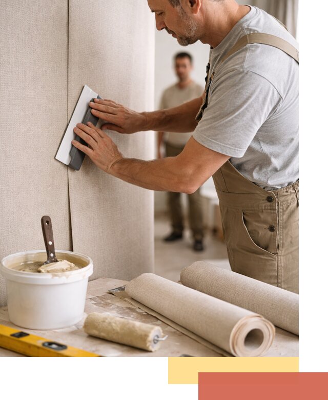 Поклейка текстильных обоев в ельце профессионально и аккуратно