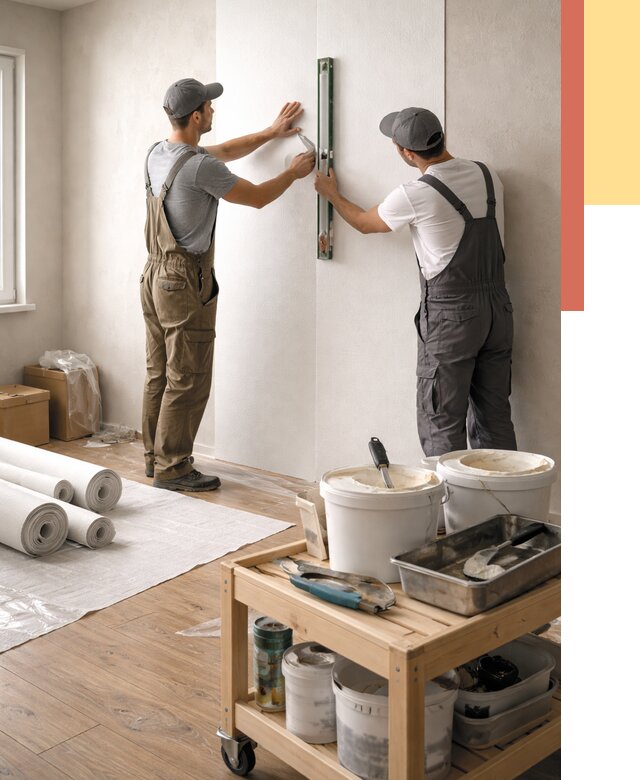 Поклейка стеклообоев в ельце от 6674 руб. за м2 — быстро и недорого | ОТДЕЛОЧНИК-Елц