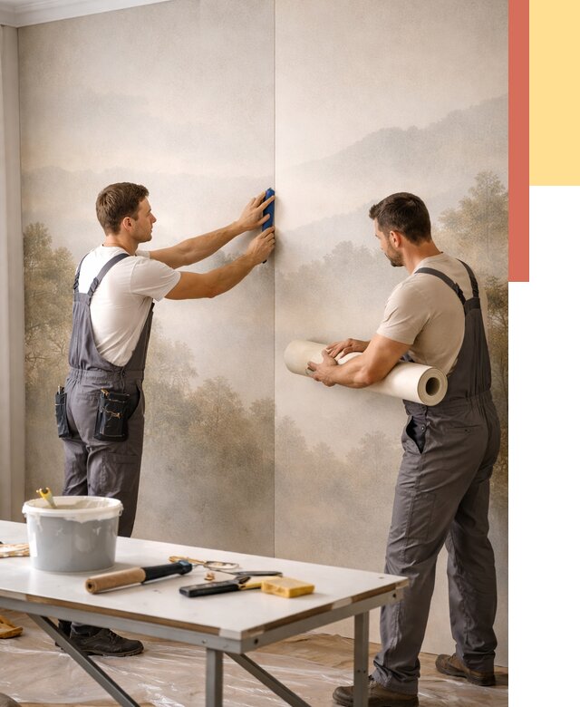 Поклейка фотообоев в ельце от 8728 руб/м² — быстро и недорого | ОТДЕЛОЧНИК-Елц