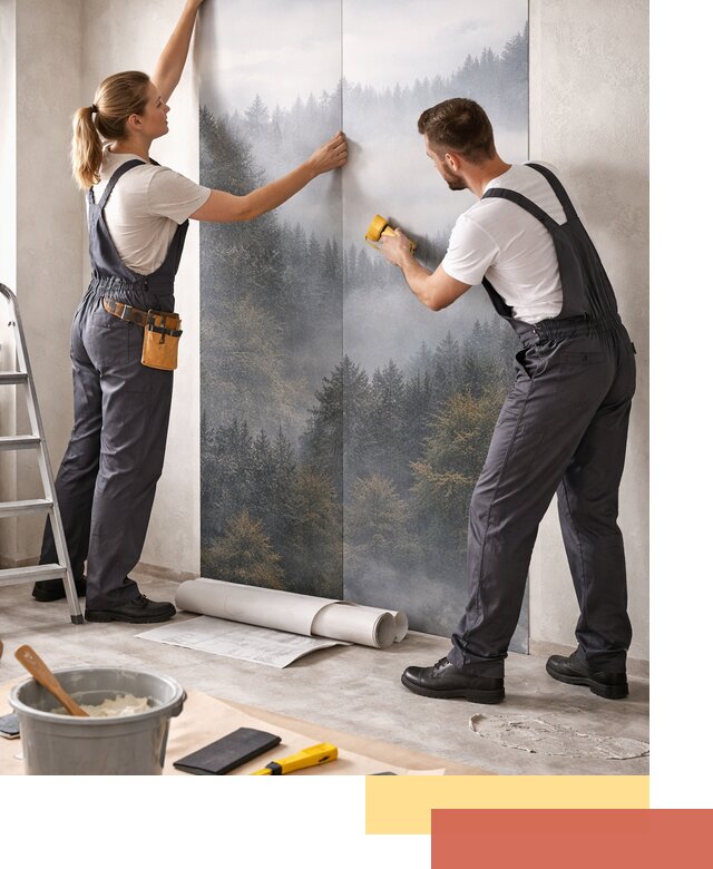 Поклейка фотообоев профессионально в ельце под ключ