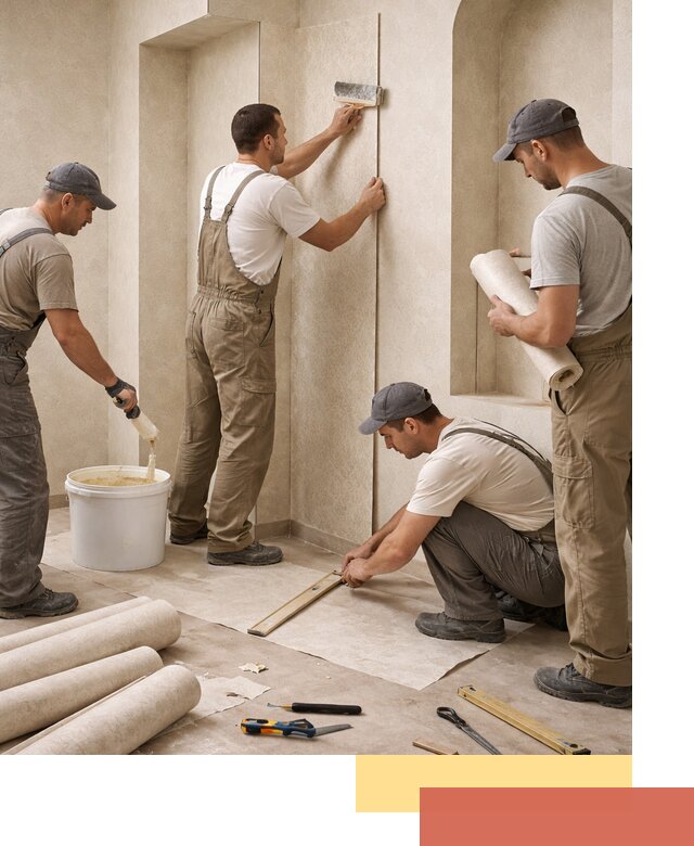 Поклейка обоев на сложные стены и неровные поверхности в ельце