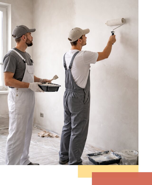 Покраска стен водоэмульсионной краской в ельце