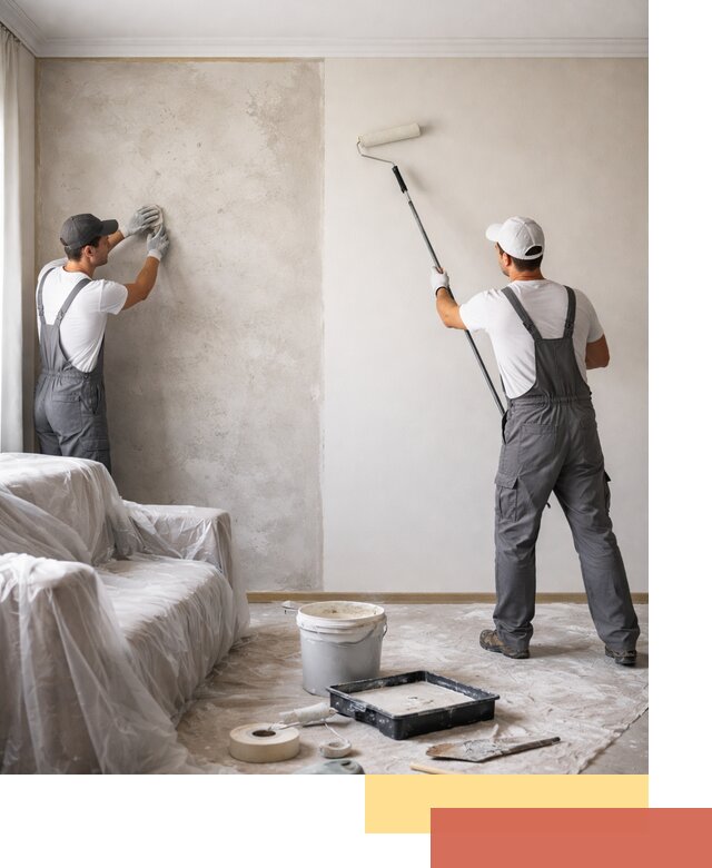 Покраска стен антивандальной краской в ельце