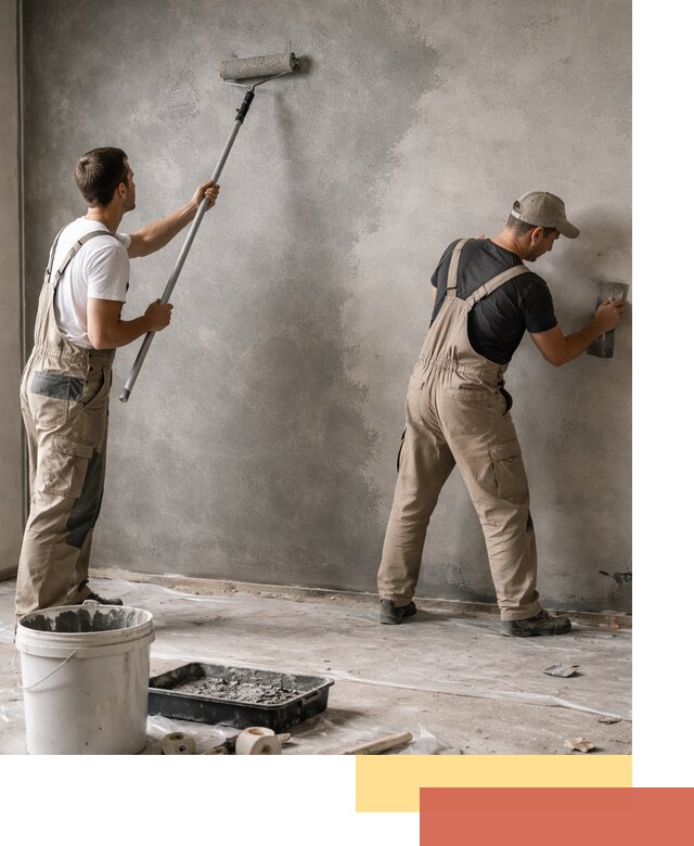 Покраска стен под бетон в ельце профессионально и недорого