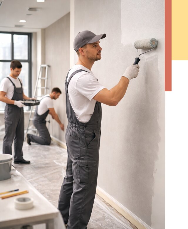 Покраска стен в офисе в ельце от 8728 руб. — быстро и недорого | ОТДЕЛОЧНИК-Елц