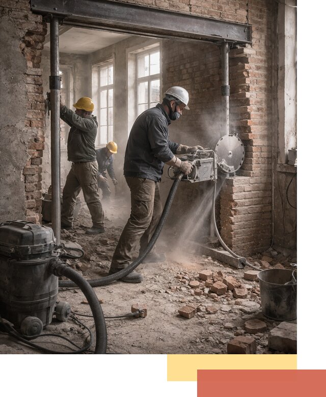 Прорезка проема в стене под дверной или оконный проем в ельце