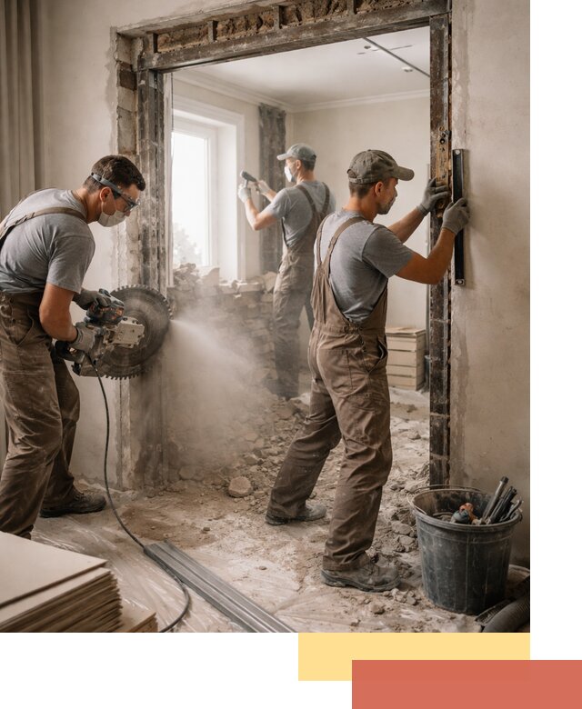 Расширение дверного проема под установку новой двери в ельце