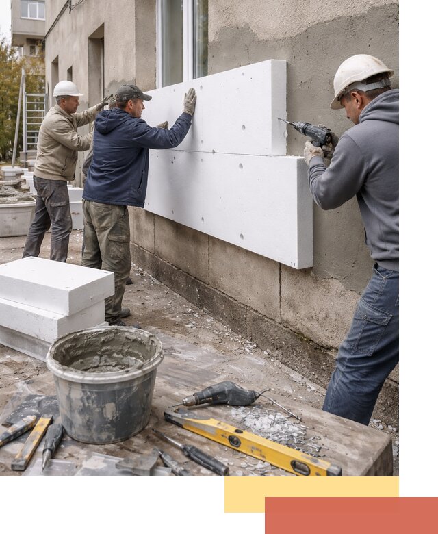 Утепление наружных стен пенопластом в ельце