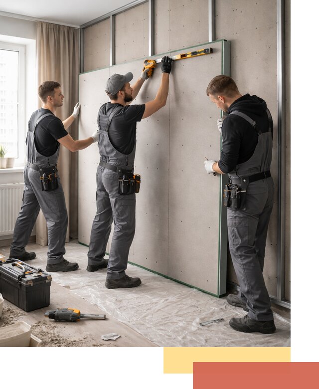 Шумоизоляция стен панелями ЗИПС в ельце для жилых и коммерческих помещений