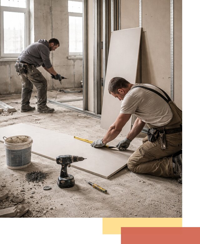 Кладка перегородок из ПГП под ключ в ельце