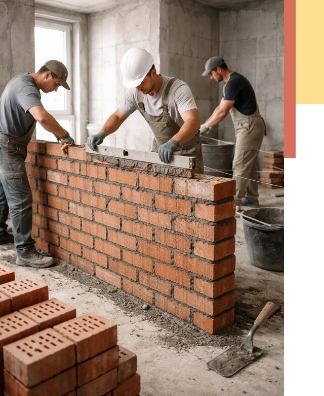 Кладка перегородок из кирпича в ельце от 3594 руб. за м² | ОТДЕЛОЧНИК-Елц