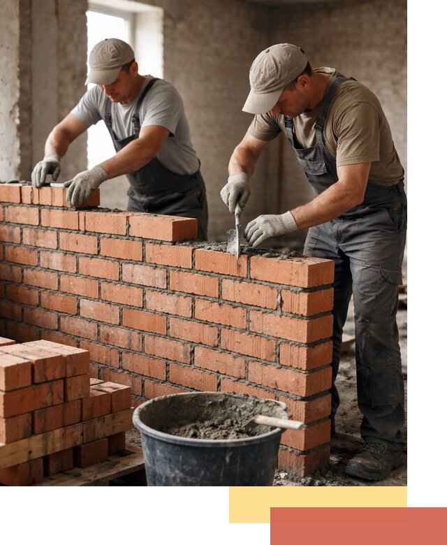 Кладка кирпичных перегородок под ключ в ельце