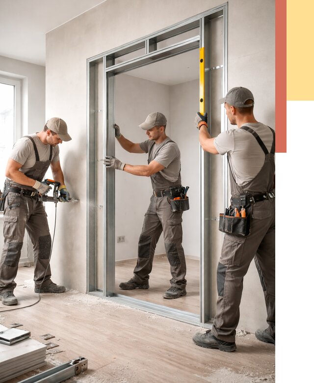 Устройство дверного проема в перегородке в ельце от 4621 руб. под ключ | ОТДЕЛОЧНИК-Елц