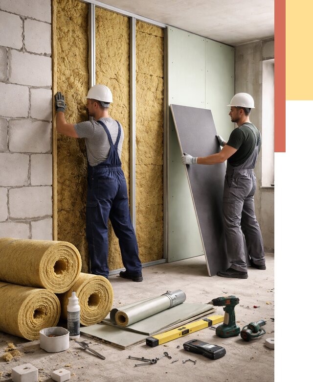 Шумоизоляция перегородок из блоков в ельце от 1900 руб./м² — быстро и недорого | ОТДЕЛОЧНИК-Елц