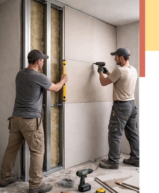 Монтаж двухслойной перегородки из гипсокартона в ельце от 1489 руб. | ОТДЕЛОЧНИК-Елц