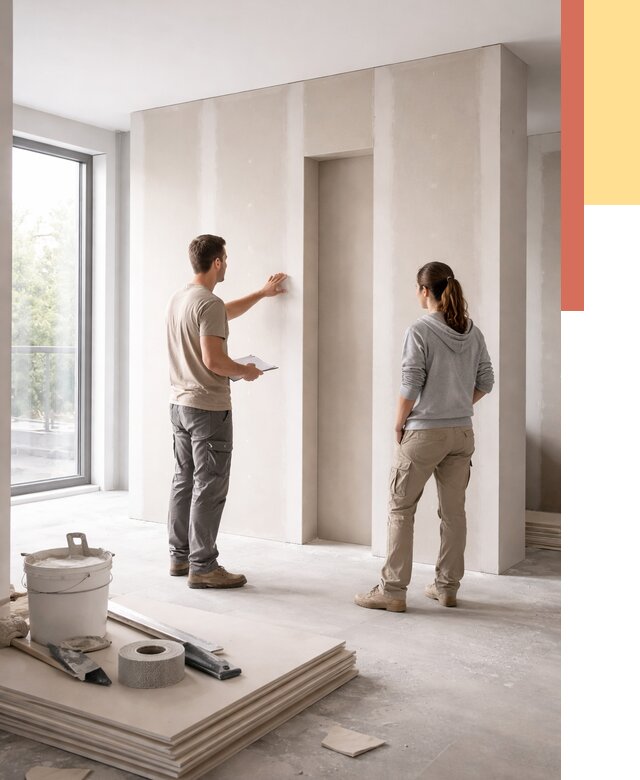 Зонирующая перегородка из гипсокартона в ельце от 2875 руб. под ключ | ОТДЕЛОЧНИК-Елц