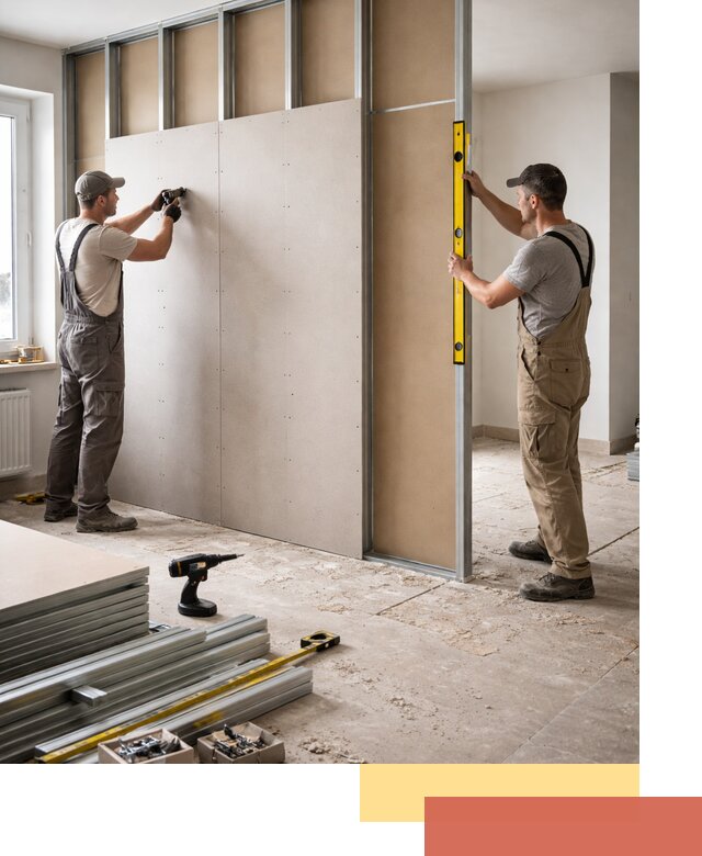 Зонирующая перегородка из гипсокартона под ключ в ельце