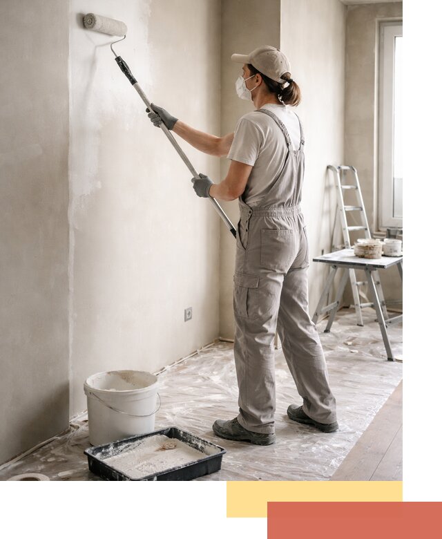 Покраска перегородок из гипсокартона в ельце качественно и недорого