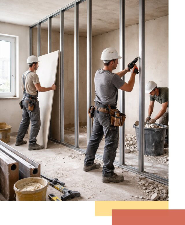 Перенос гипсокартонной перегородки в ельце профессионально и быстро