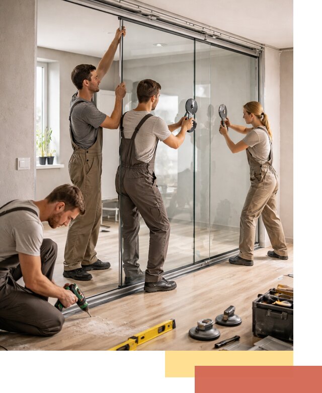 Изготовление стеклянных перегородок на заказ в ельце