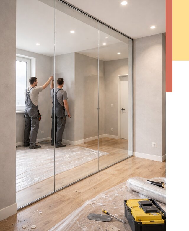 Безрамные стеклянные перегородки в ельце — монтаж от 9755 руб. | ОТДЕЛОЧНИК-Елц