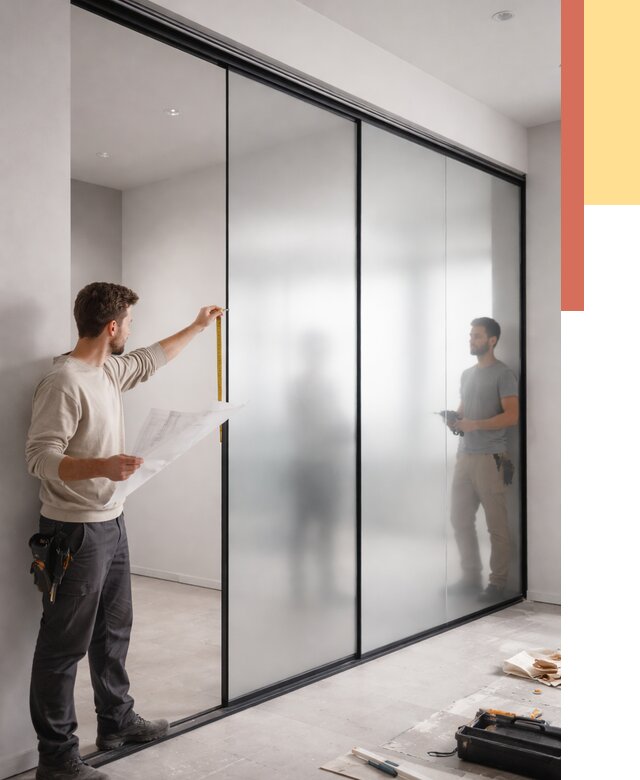 Матовые стеклянные перегородки в ельце от 8728 руб. — монтаж и установка | ОТДЕЛОЧНИК-Елц